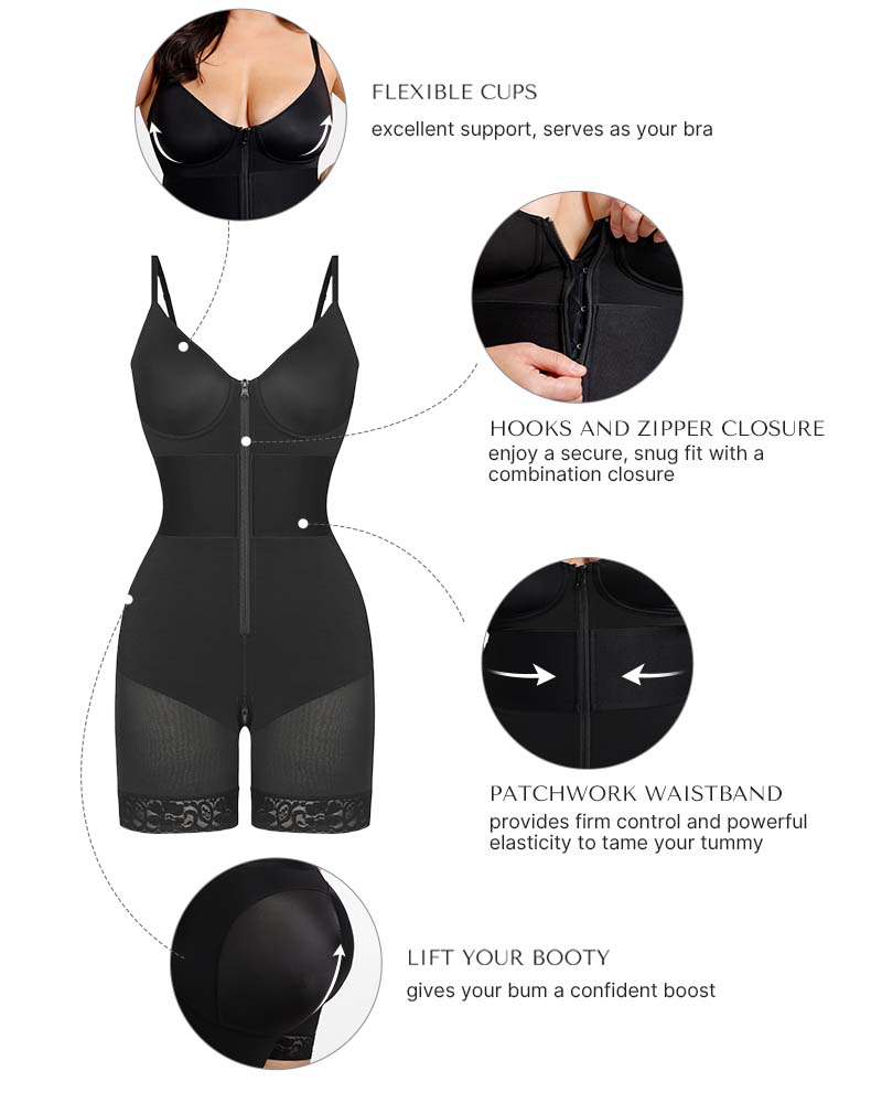 PureForm AeroSlim Body modelujące z pasem FlexFuse — TitanFlex™
