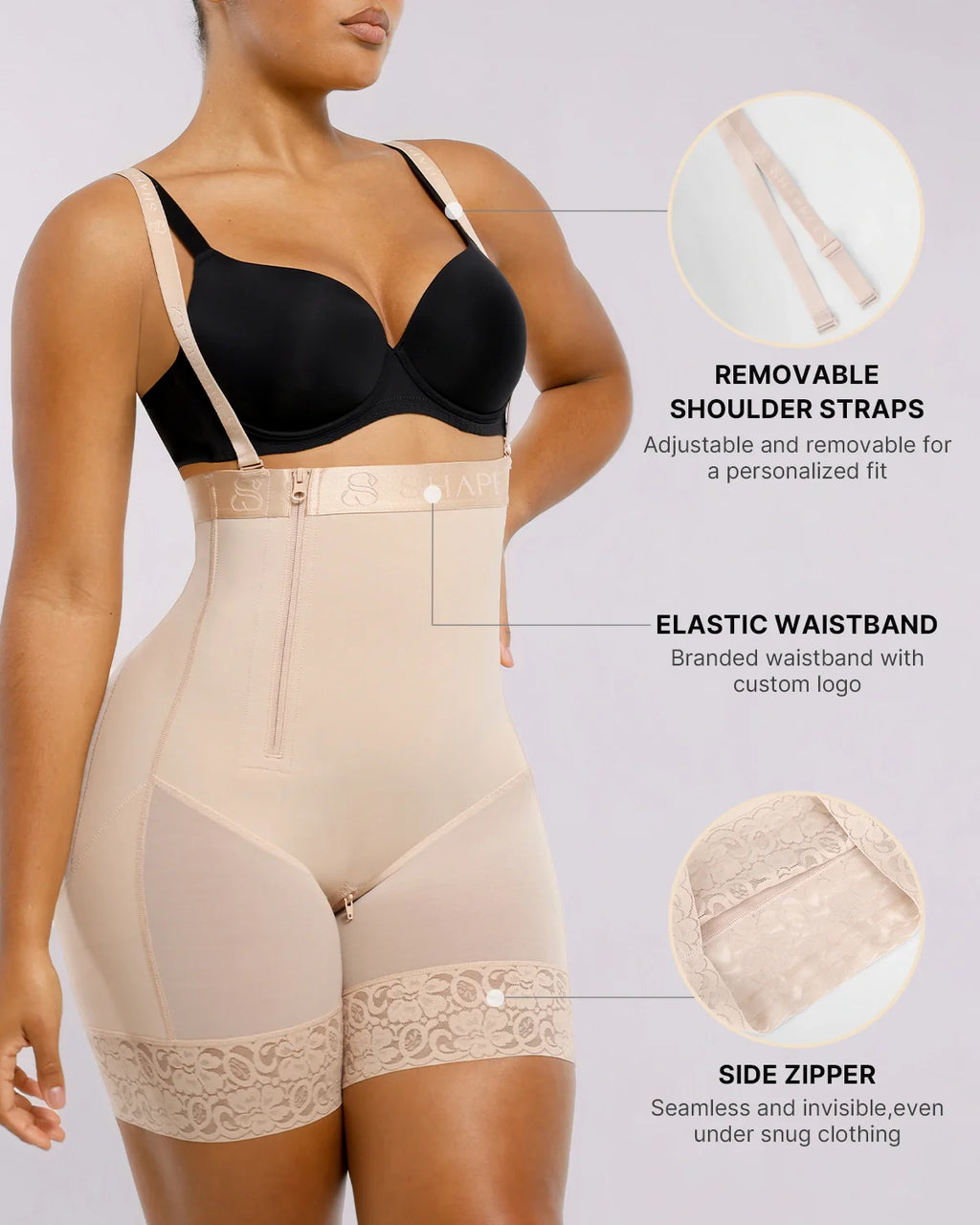 LiftLuxe AeroSlim Postpartum steunshort met zijrits — TitanFlex™