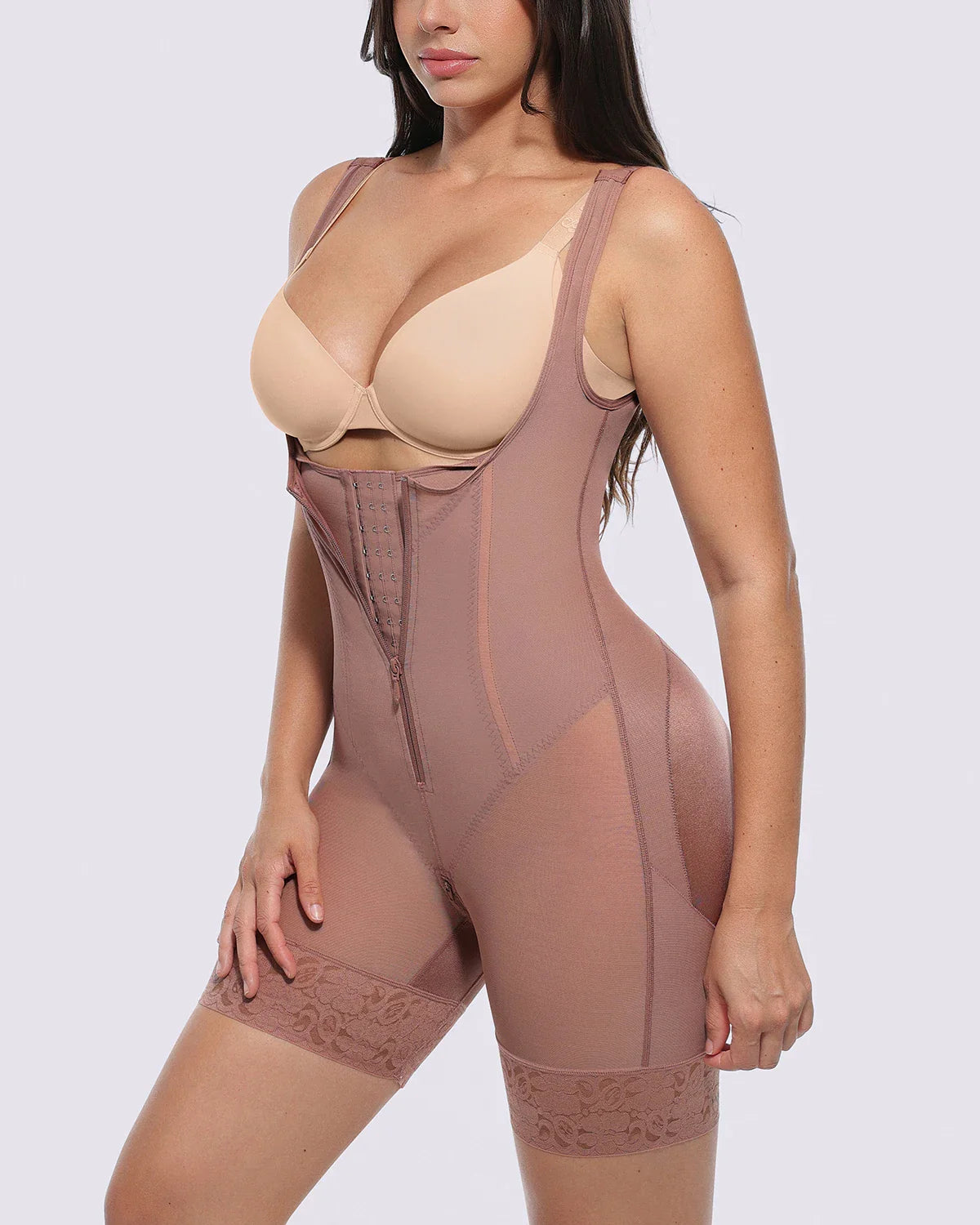 LiftLuxe AeroSlim Open Bust Tummy Control Bodysuit — TitanFlex™