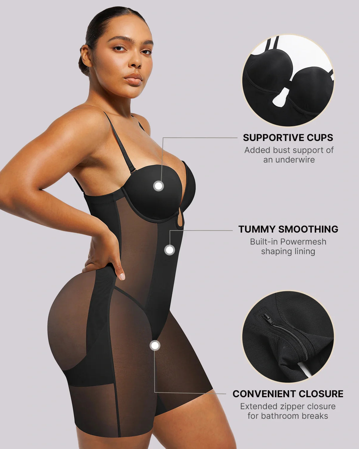LiftLuxe FlexMesh Body mit tiefem Ausschnitt — CoreFlex™