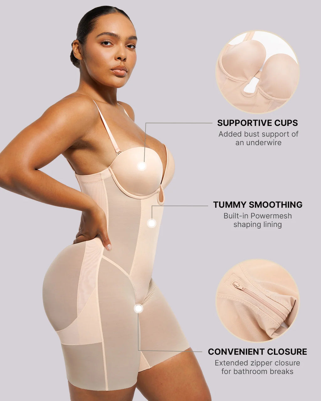 LiftLuxe FlexMesh Body mit tiefem Ausschnitt — CoreFlex™