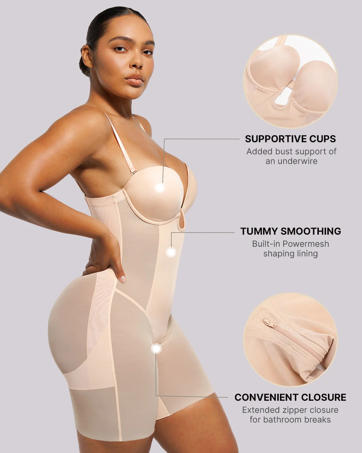 LiftLuxe FlexMesh Body z głębokim dekoltem — CoreFlex™