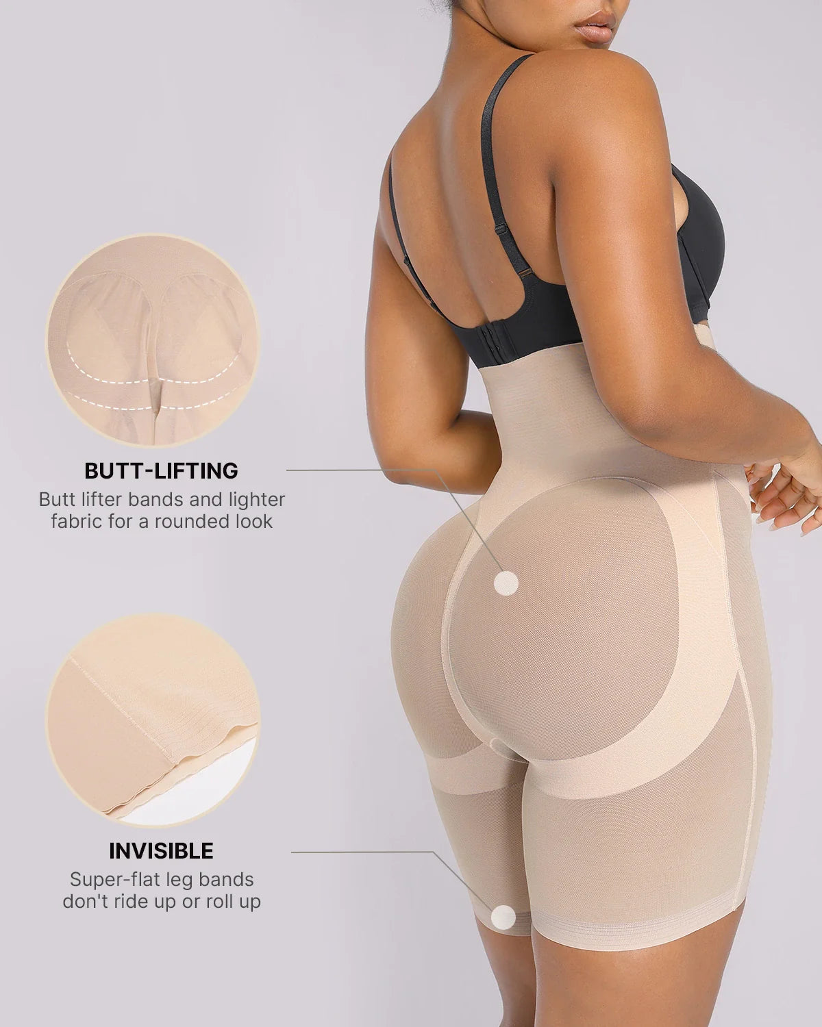 LiftLuxe FlexMesh High-Waist-Shorts mit halblangem Bein — CoreFlex™