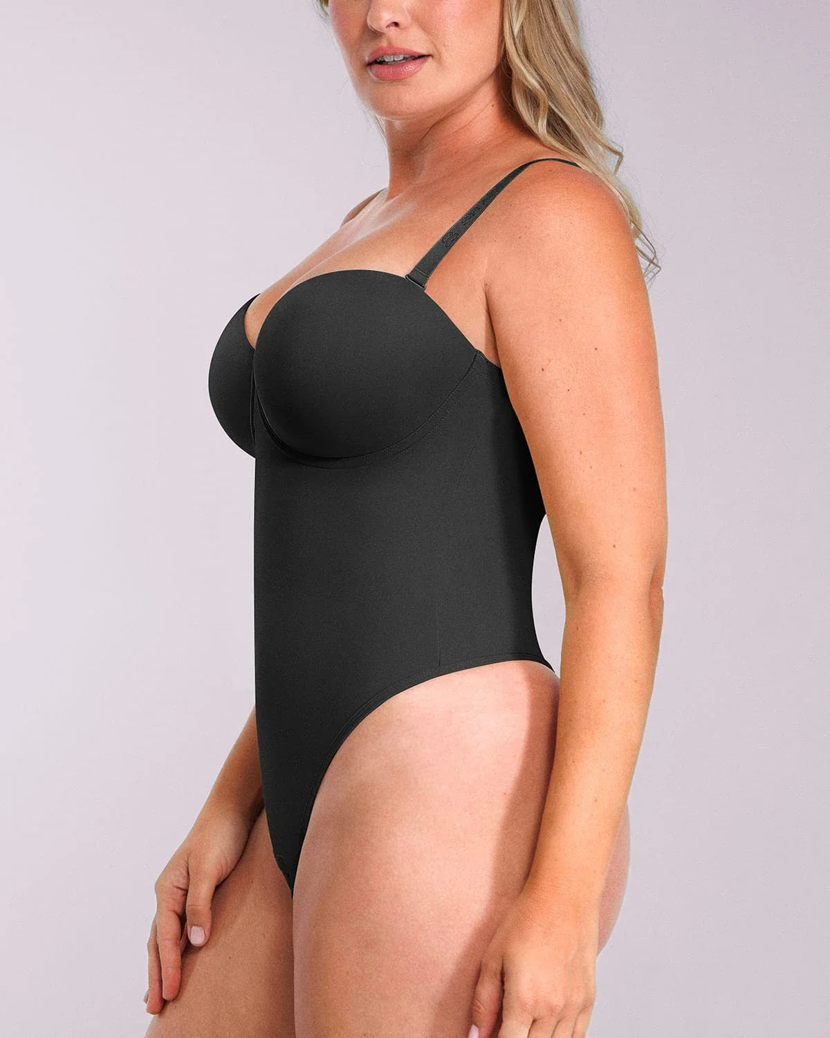 PureForm AeroSlim Strapless Thong Bodysuit — CoreFlex™