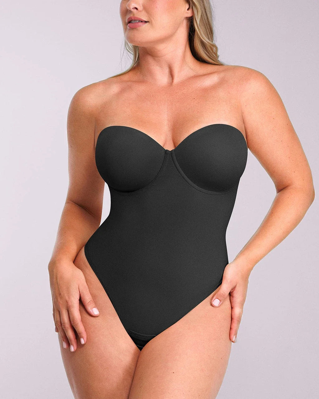 PureForm AeroSlim Strapless Thong Bodysuit — CoreFlex™