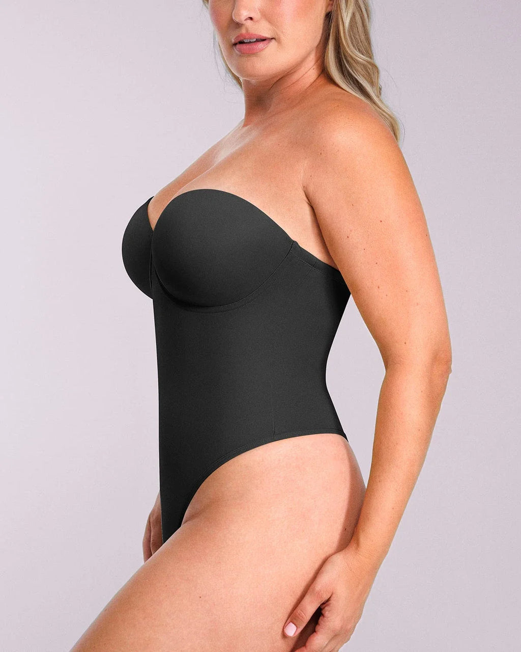 PureForm AeroSlim Strapless Thong Bodysuit — CoreFlex™