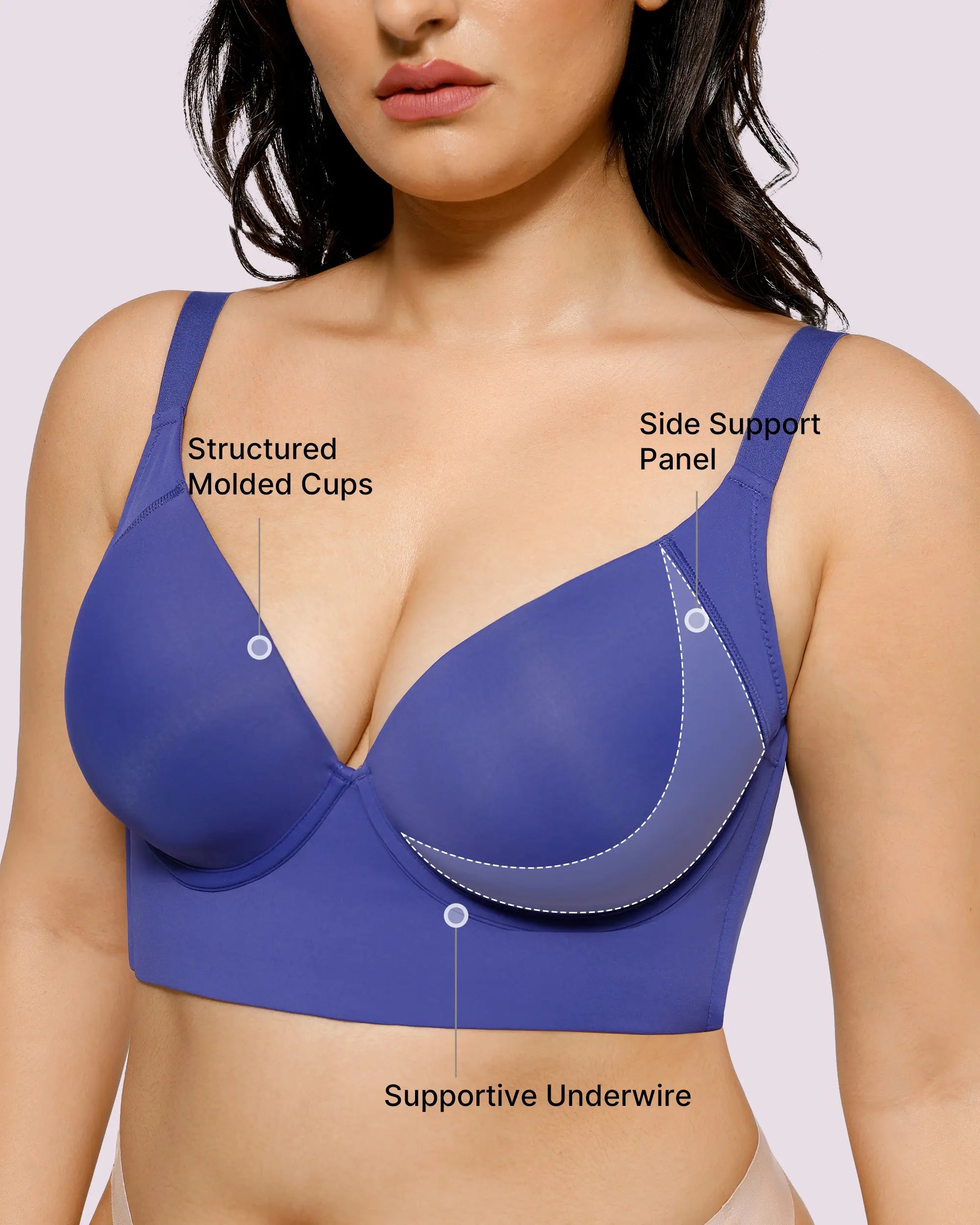 PureForm AeroSlim Sujetador push-up con aros y espalda lisa — TitanFlex™