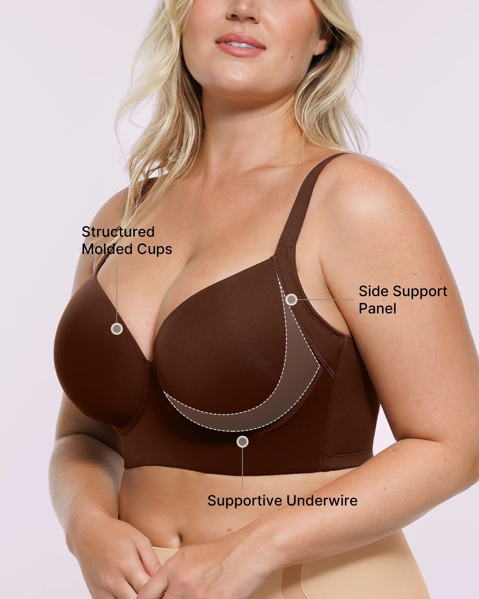 PureForm AeroSlim Push-up-Bügel-BH mit glättendem Rücken — TitanFlex™