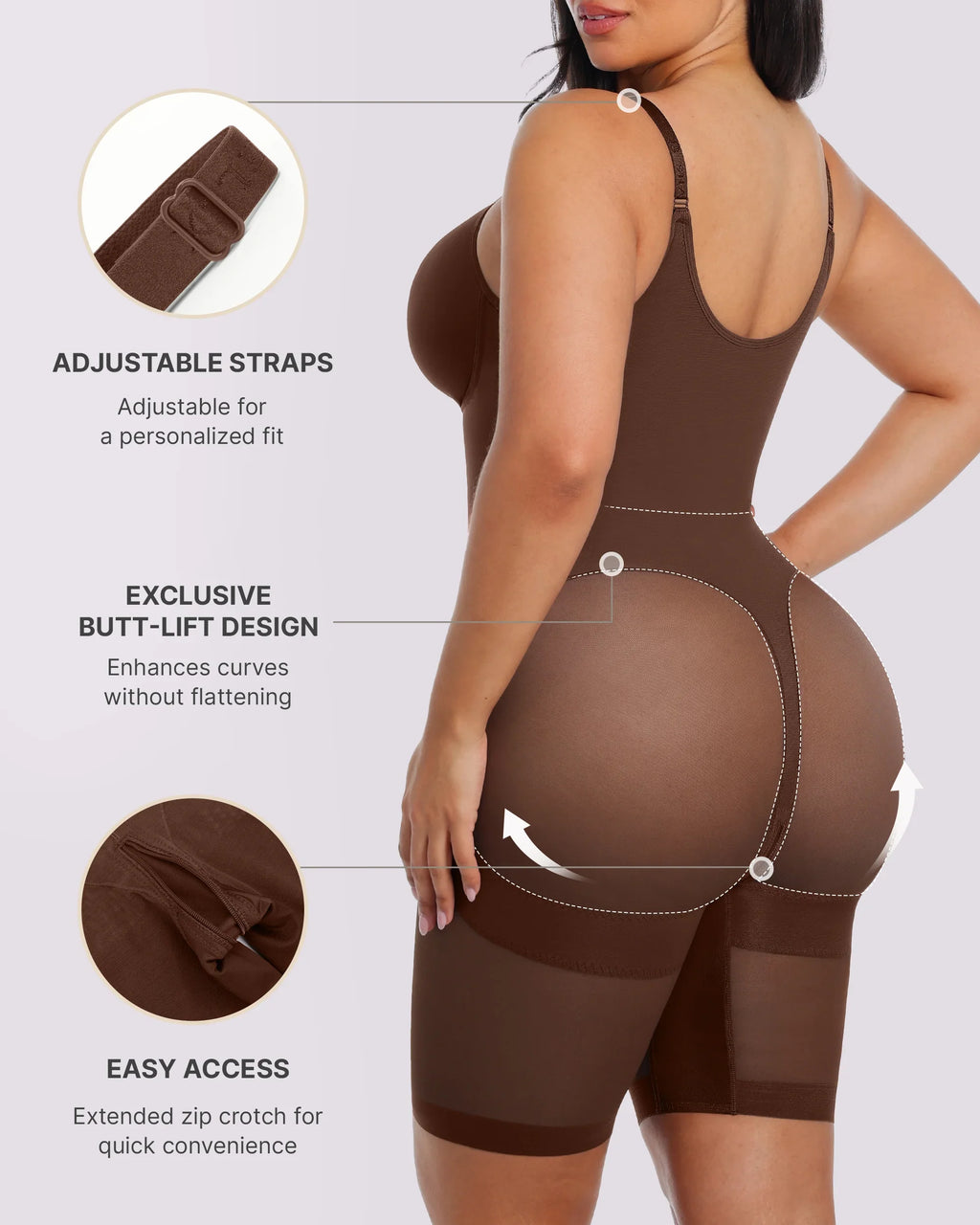 PureForm AeroSlim Body całościowe efekt klepsydry do połowy uda — TitanFlex™