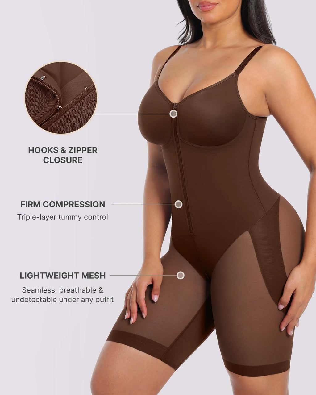 PureForm AeroSlim Body całościowe efekt klepsydry do połowy uda — TitanFlex™
