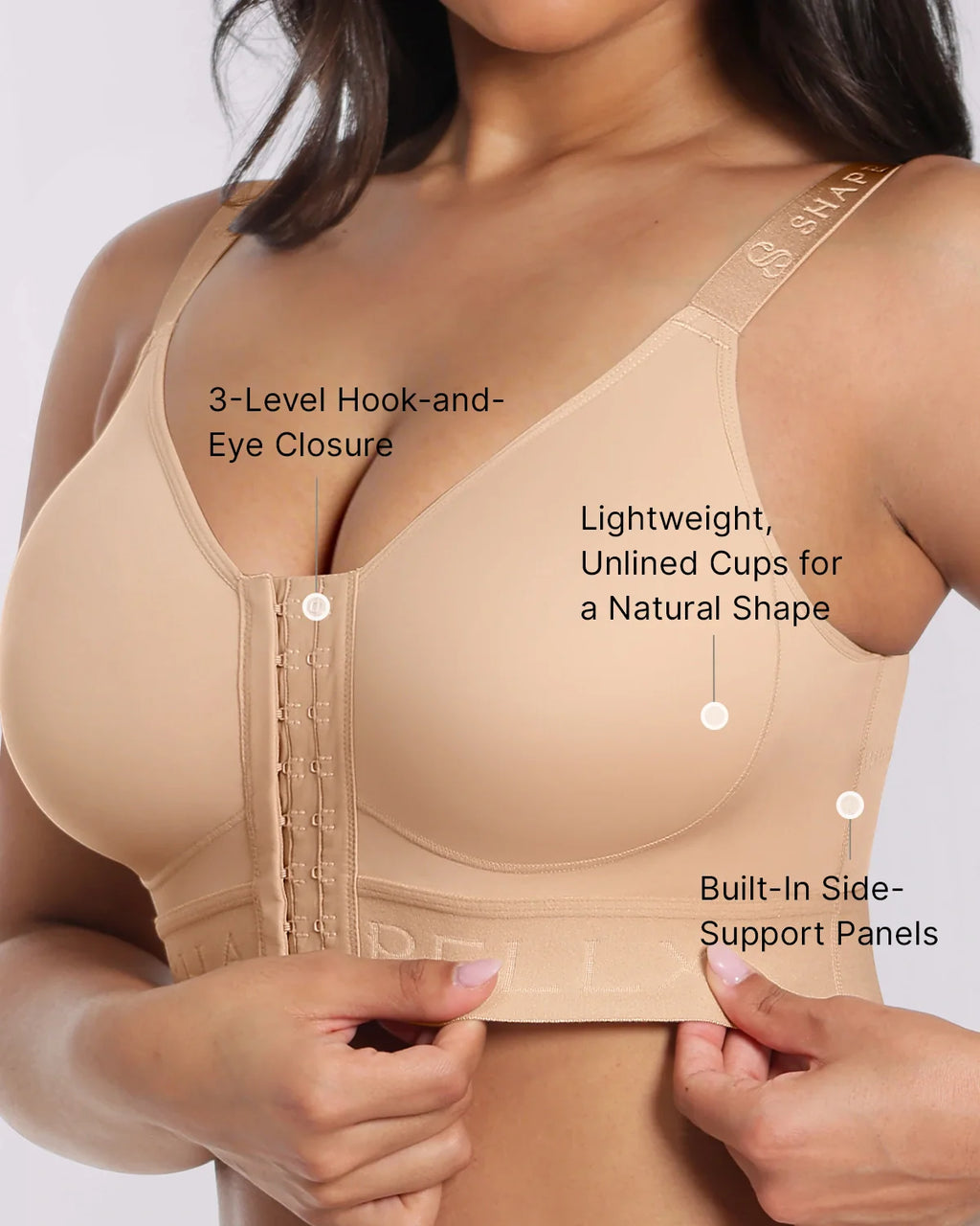 PureForm AeroSlim BH mit Vorderverschluss, ohne Bügel, ungefüttert — CoreFlex™