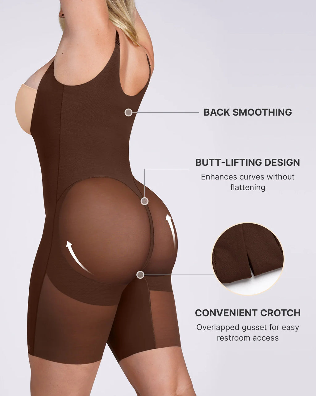 PureForm SoftTouch Open Bust Smoothing Bodysuit — CoreFlex™