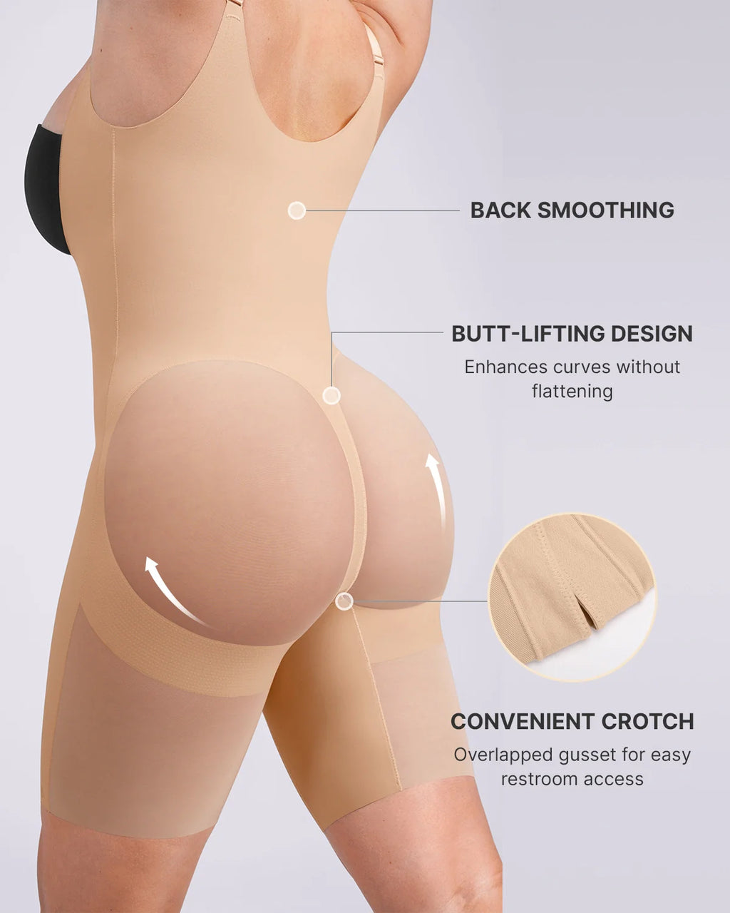 PureForm SoftTouch Open Bust Smoothing Bodysuit — CoreFlex™