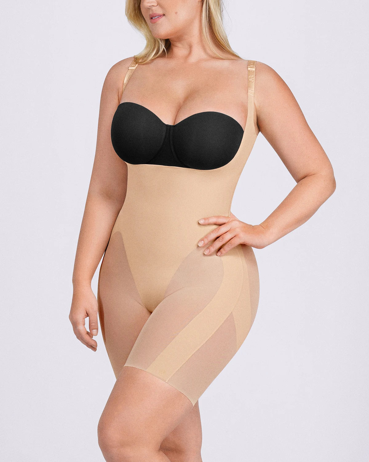 PureForm SoftTouch Open Bust Smoothing Bodysuit — CoreFlex™
