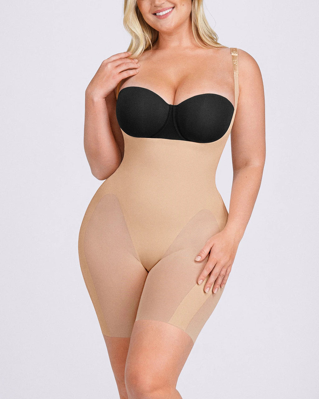PureForm SoftTouch Open Bust Smoothing Bodysuit — CoreFlex™