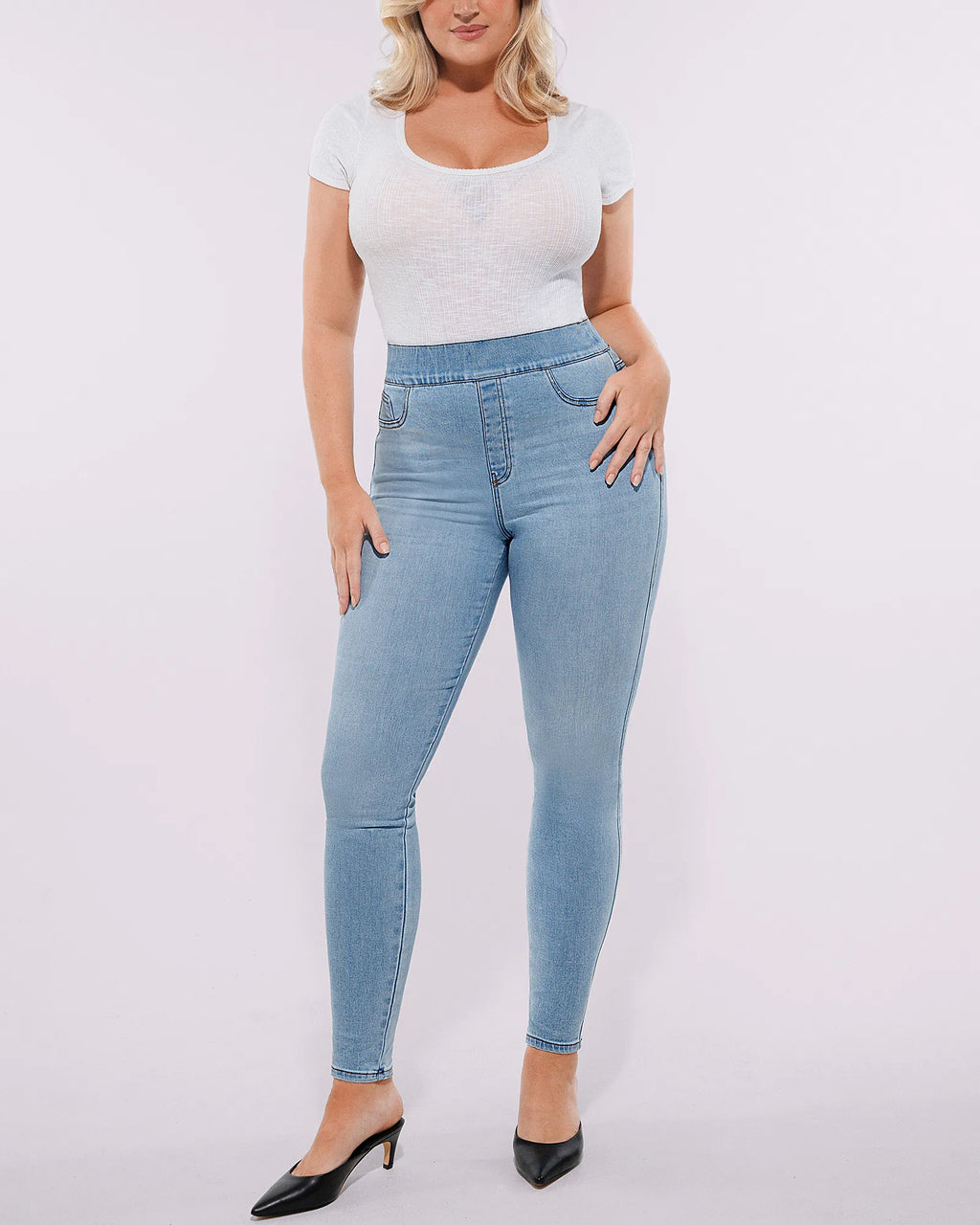 PureForm AeroSlim High-Waist-Skinny-Jeans mit Hüft-Polstern — AiroFlex™