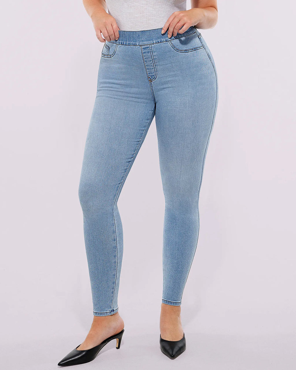 PureForm AeroSlim High-Waist-Skinny-Jeans mit Hüft-Polstern — AiroFlex™