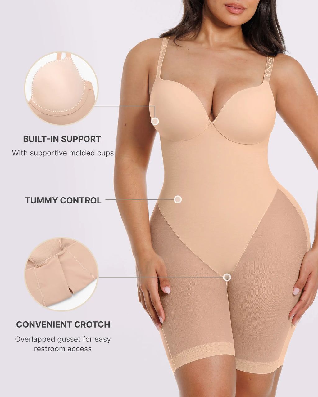 PureForm FlexMesh Low Back Mid Thigh Bodysuit — CoreFlex™