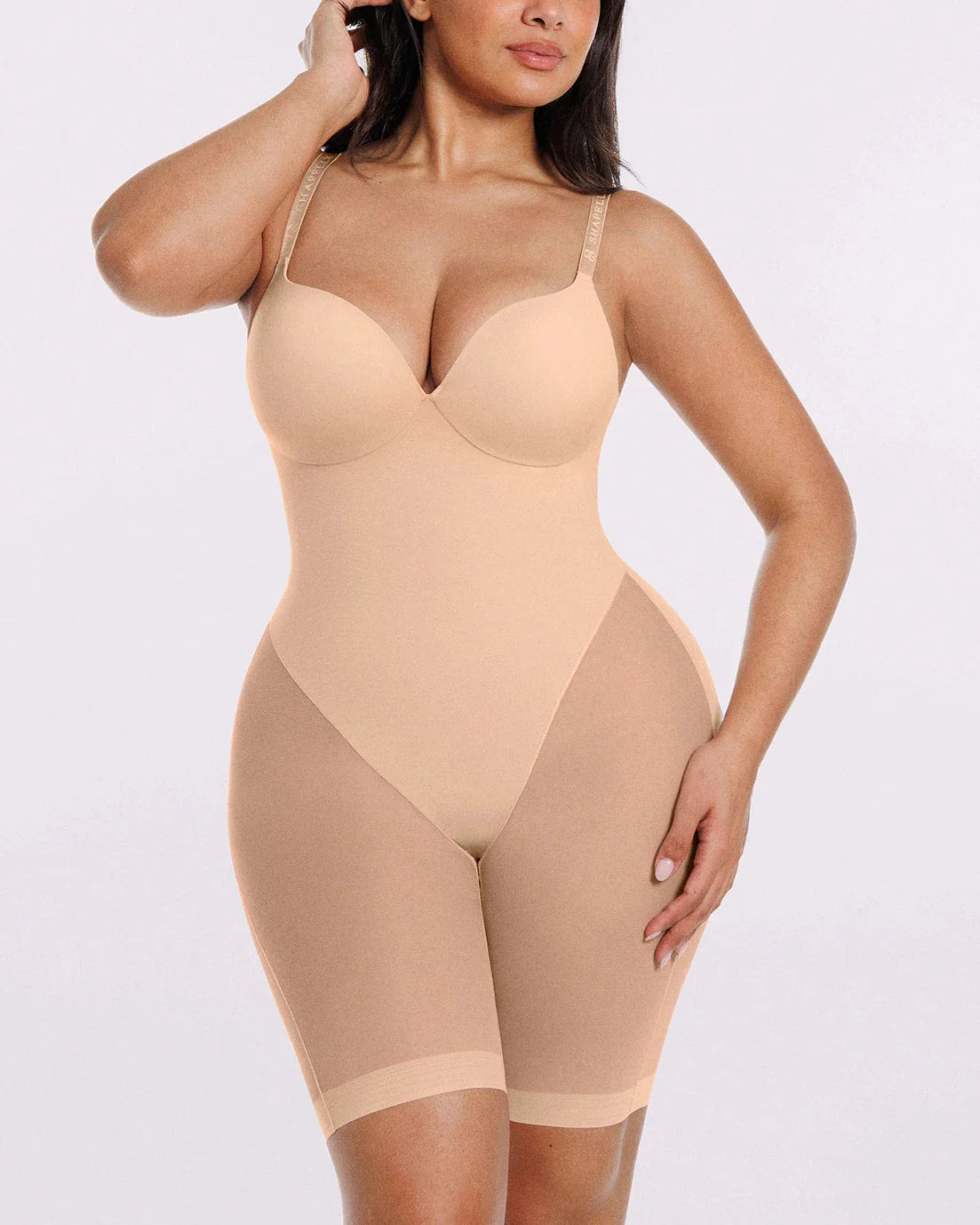 PureForm FlexMesh Body mit tiefem Rücken und halblangem Bein — CoreFlex™