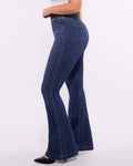 PureForm AeroSlim High-Waist-Flare-Jeans mit Hüft-Polstern — AiroFlex™