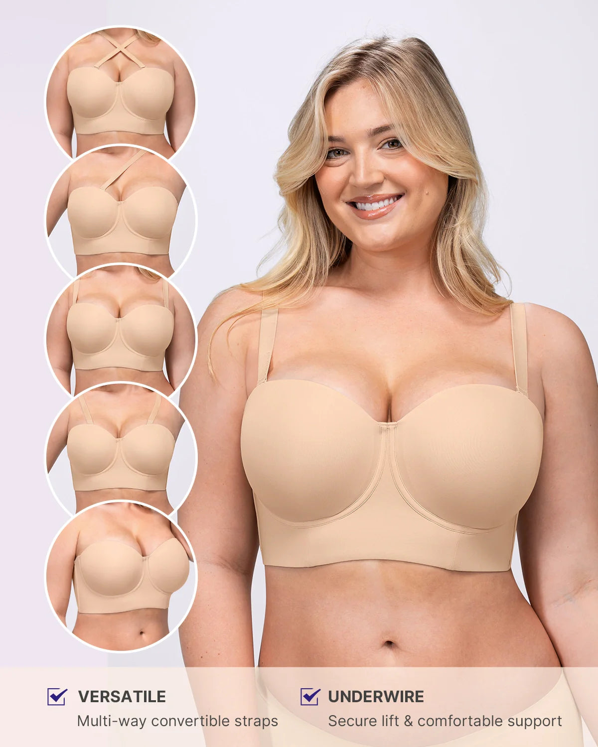 PureForm AeroSlim Smoothing Strapless Convertible Bra — TitanFlex™