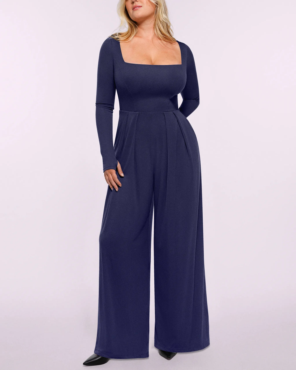 PureForm AeroSlim Square Neckline Built-In Shaping Jumpsuit — CoreFlex™