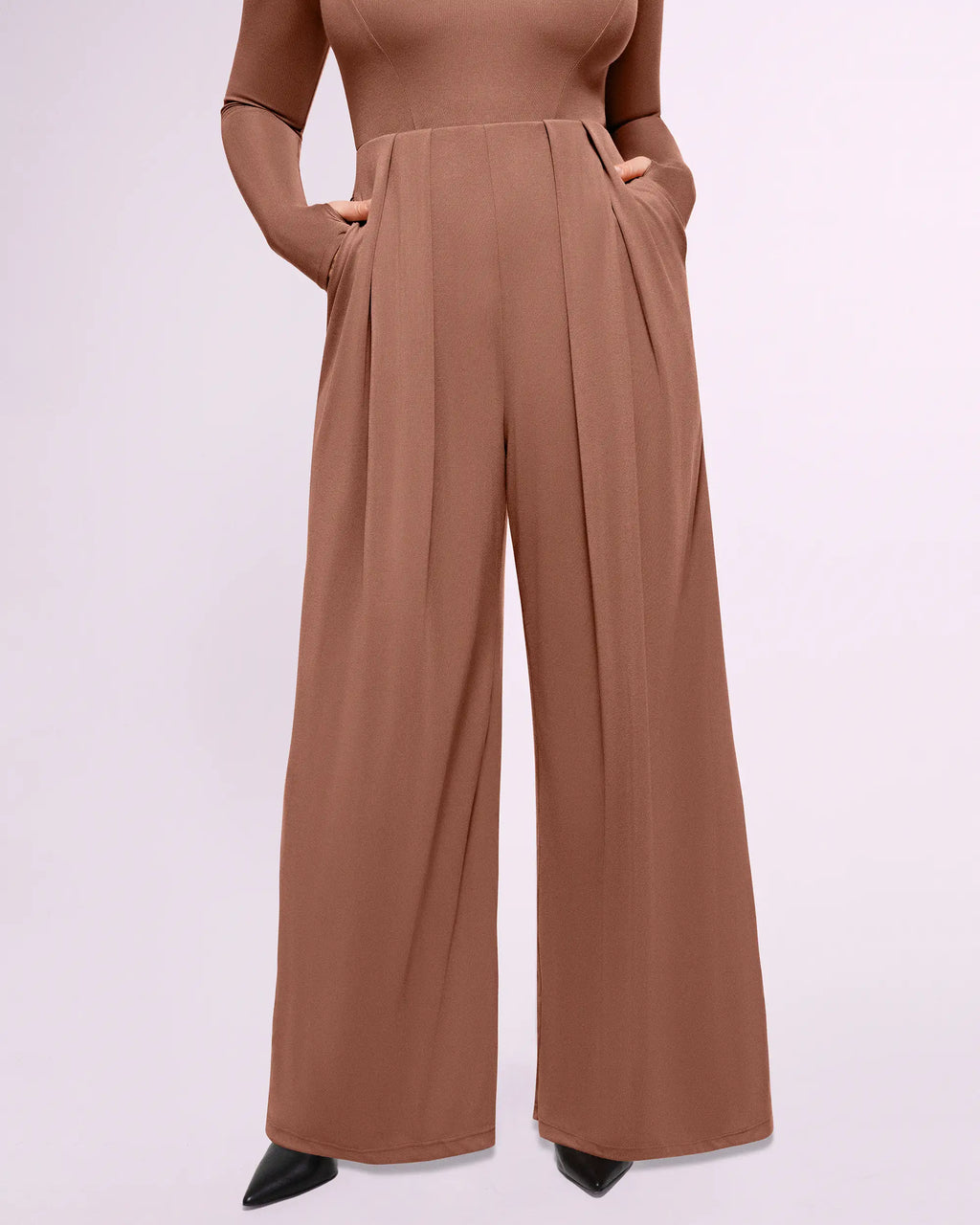 PureForm AeroSlim Square Neckline Built-In Shaping Jumpsuit — CoreFlex™