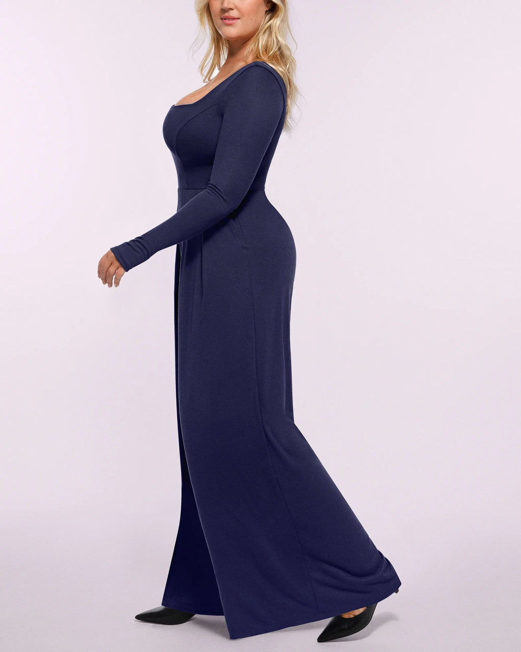 PureForm AeroSlim Square Neckline Built-In Shaping Jumpsuit — CoreFlex™