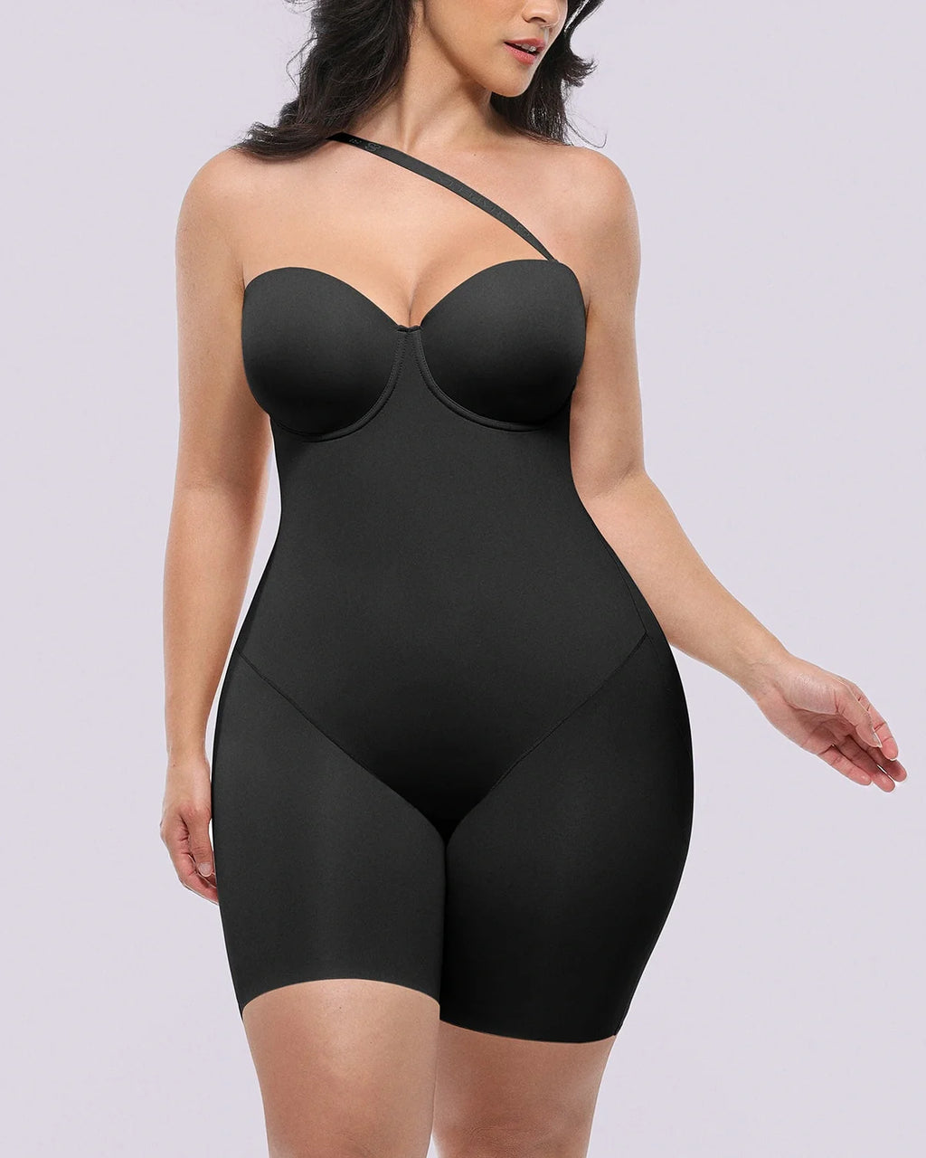 PureForm AeroSlim Strapless Mid Thigh Bodysuit — CoreFlex™