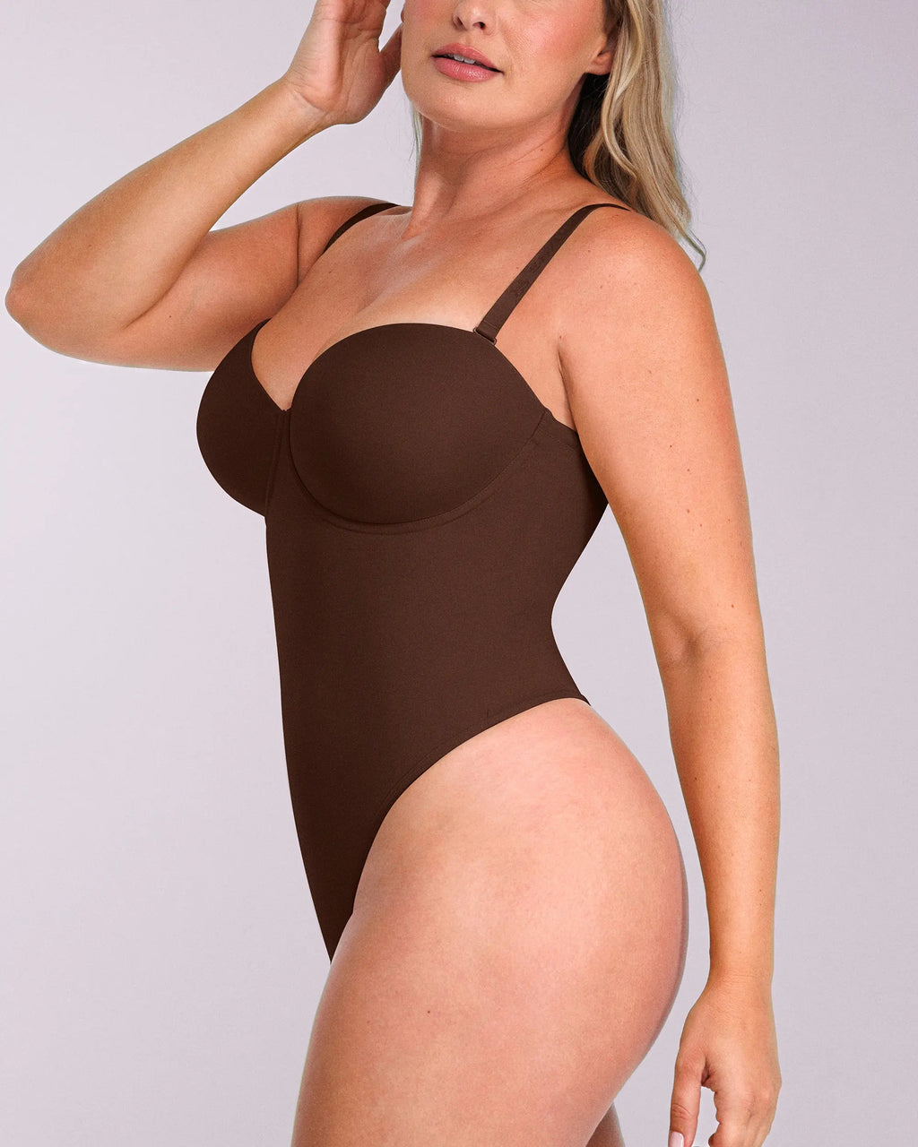 PureForm AeroSlim Strapless Thong Bodysuit — CoreFlex™