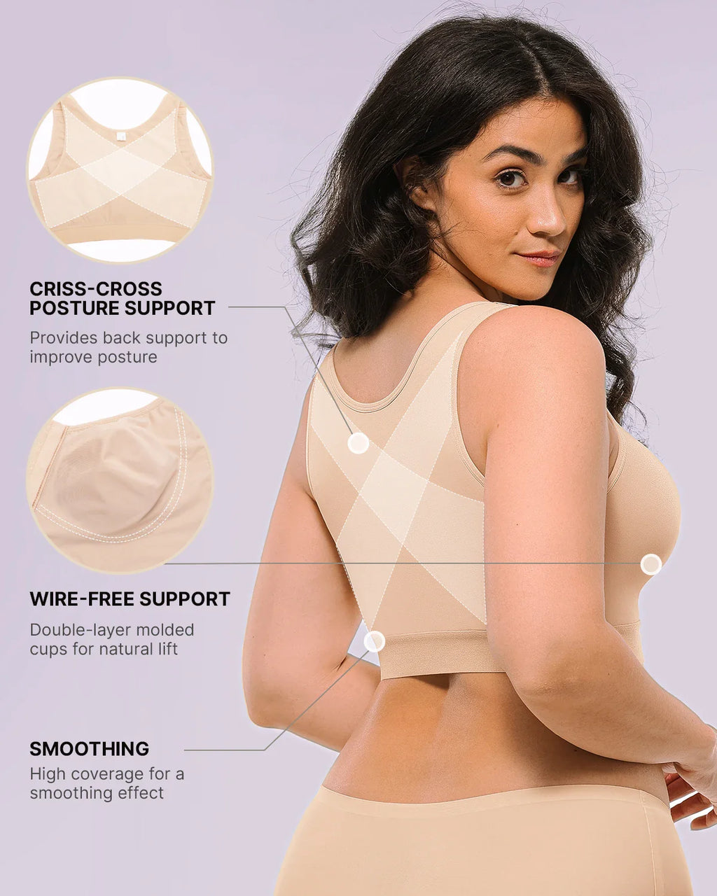 PureForm AeroSlim BH mit Vorderverschluss, ohne Bügel, ungefüttert — CoreFlex™