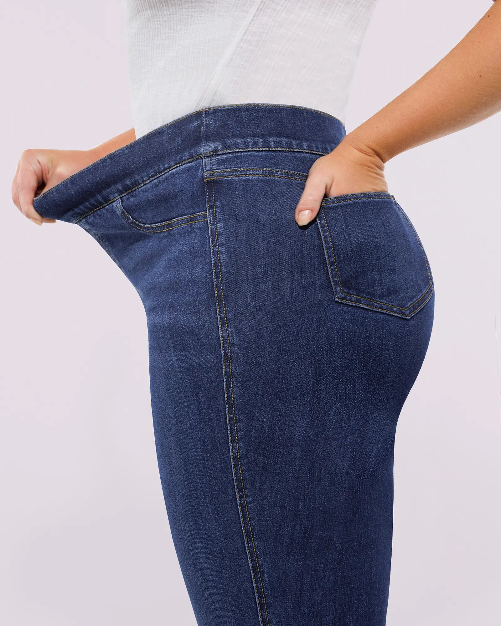 PureForm AeroSlim High-Waist-Skinny-Jeans mit Hüft-Polstern — AiroFlex™