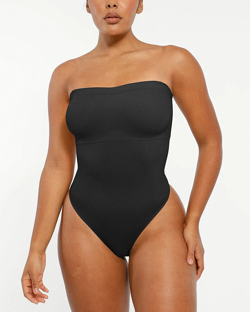 PureForm SkinGlide Strapless Sculpt Thong Bodysuit — CoreFlex™