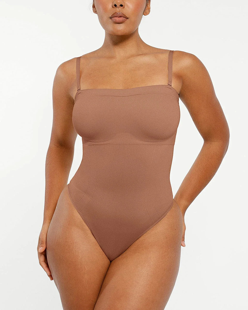 PureForm SkinGlide Strapless Sculpt Thong Bodysuit — CoreFlex™