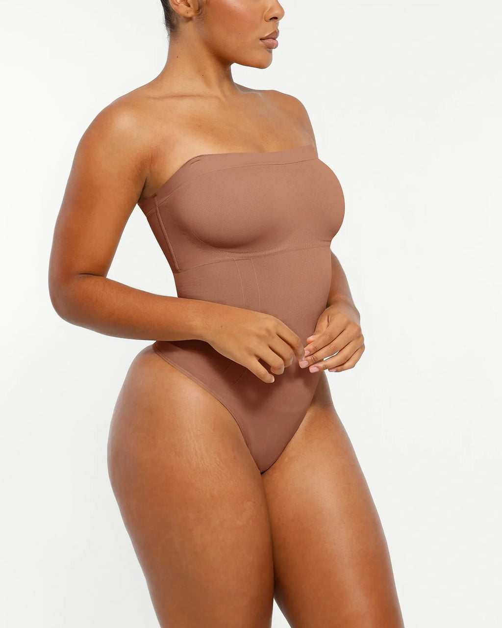 PureForm SkinGlide Strapless Sculpt Thong Bodysuit — CoreFlex™