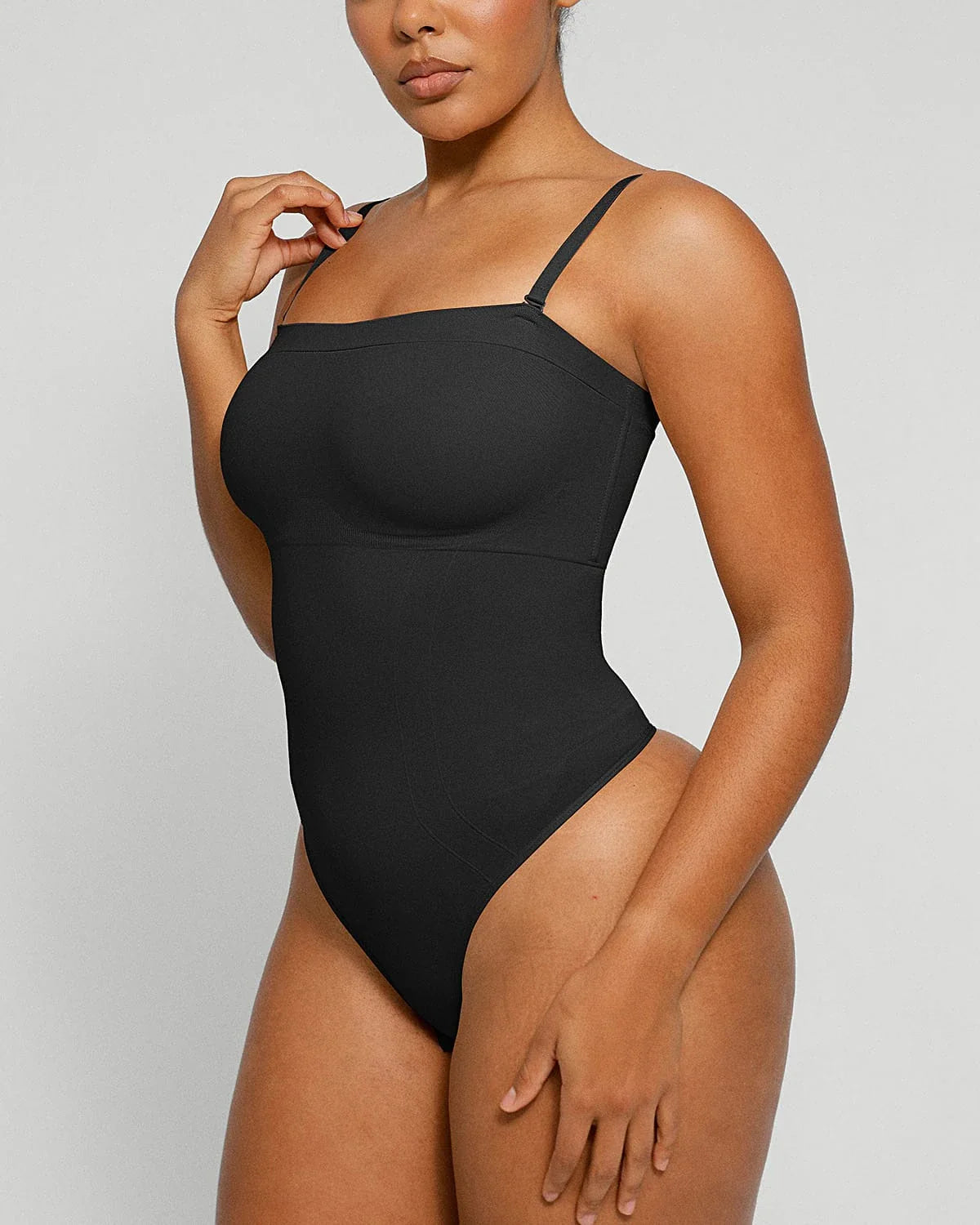 PureForm SkinGlide Strapless Sculpt Thong Bodysuit — CoreFlex™