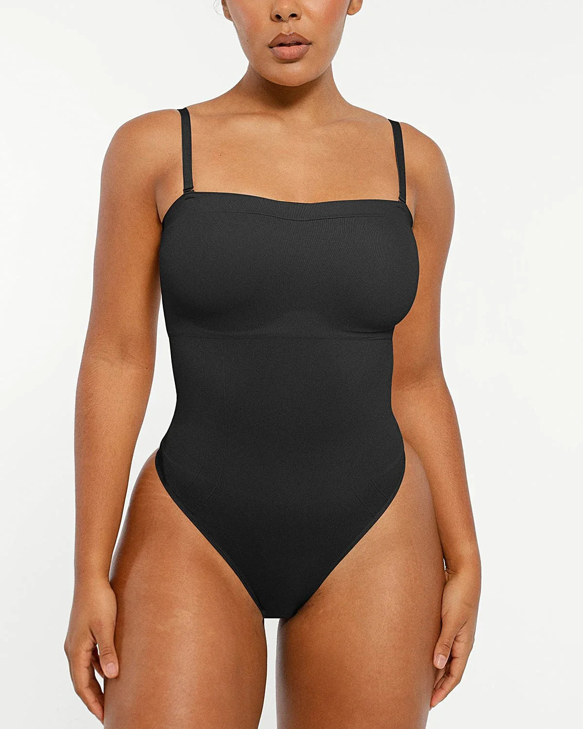PureForm SkinGlide Strapless Sculpt Thong Bodysuit — CoreFlex™