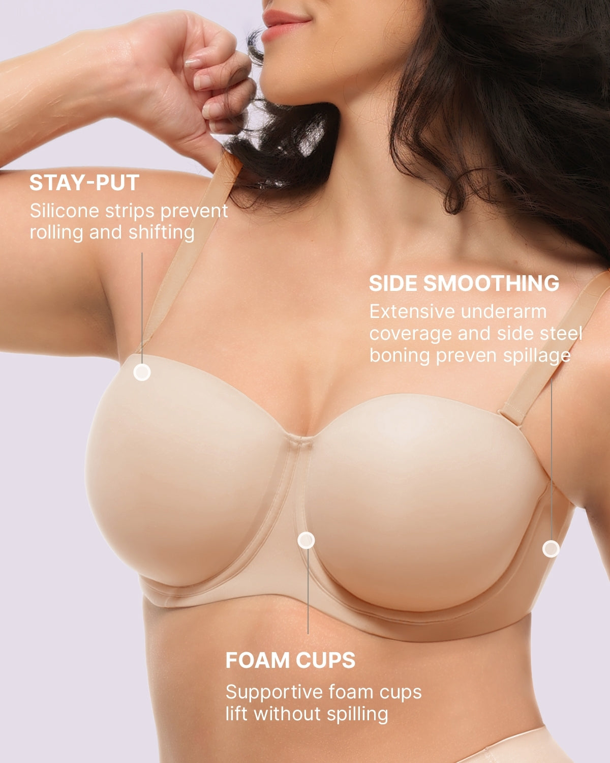 PureForm AeroSlim Trägerloser Multiway-Push-up-BH — TitanFlex™