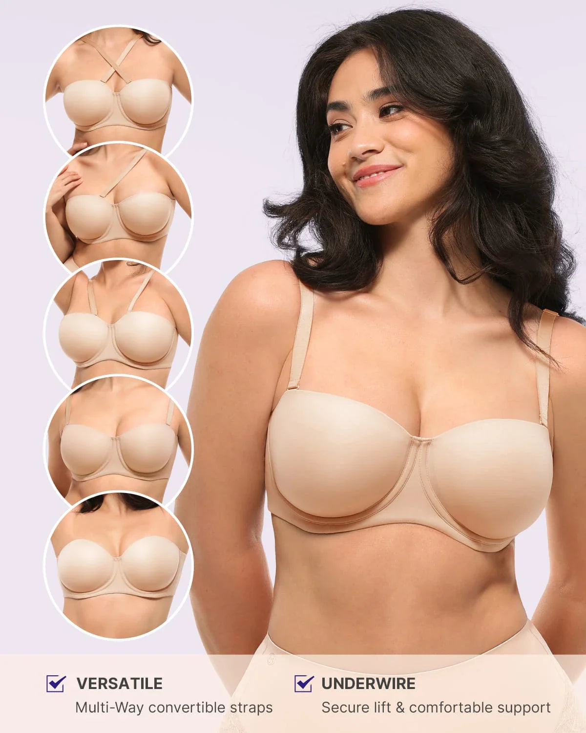 PureForm AeroSlim Trägerloser Multiway-Push-up-BH — TitanFlex™