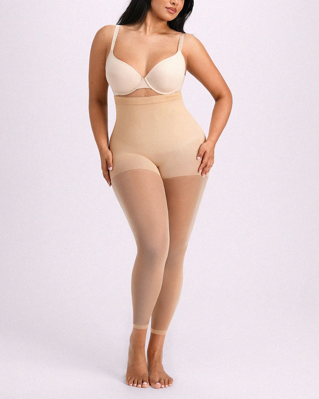 AuraWeave High-Waisted Sheer Shaping Tights — CoreFlex™