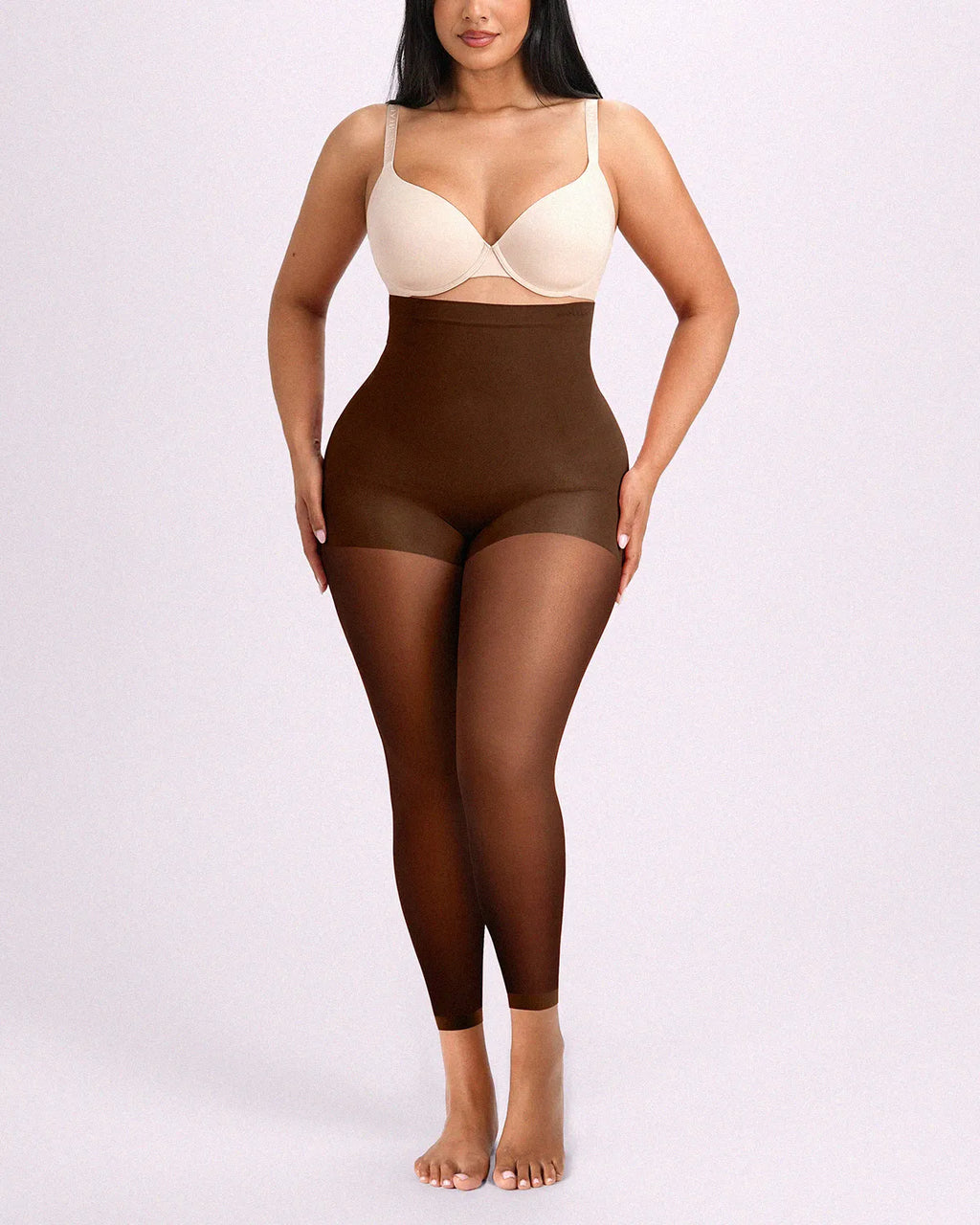 AuraWeave High-Waisted Sheer Shaping Tights — CoreFlex™