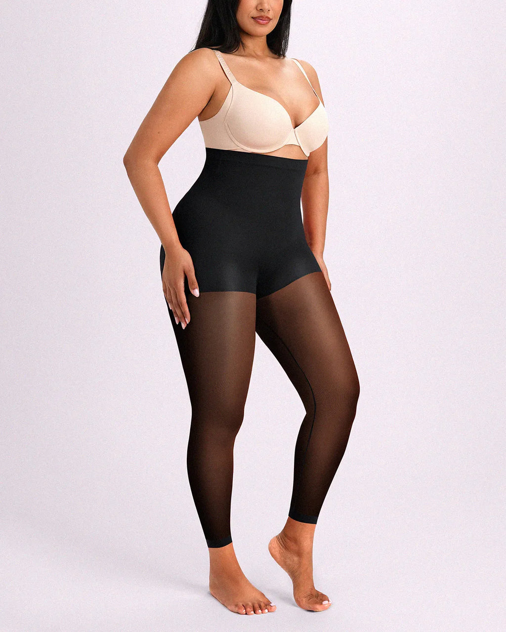 AuraWeave High-Waisted Sheer Shaping Tights — CoreFlex™