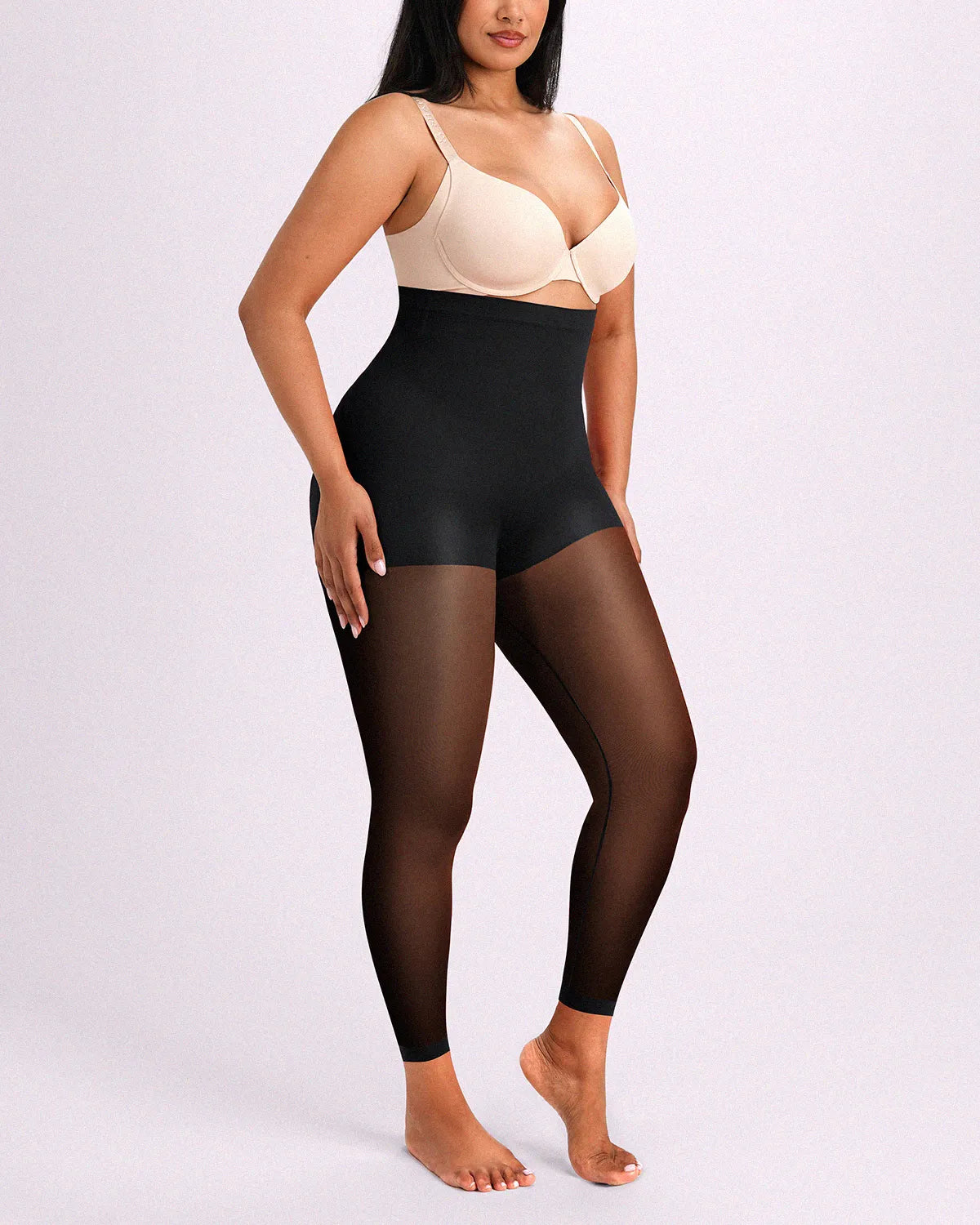 AuraWeave High-Waisted Sheer Shaping Tights — CoreFlex™