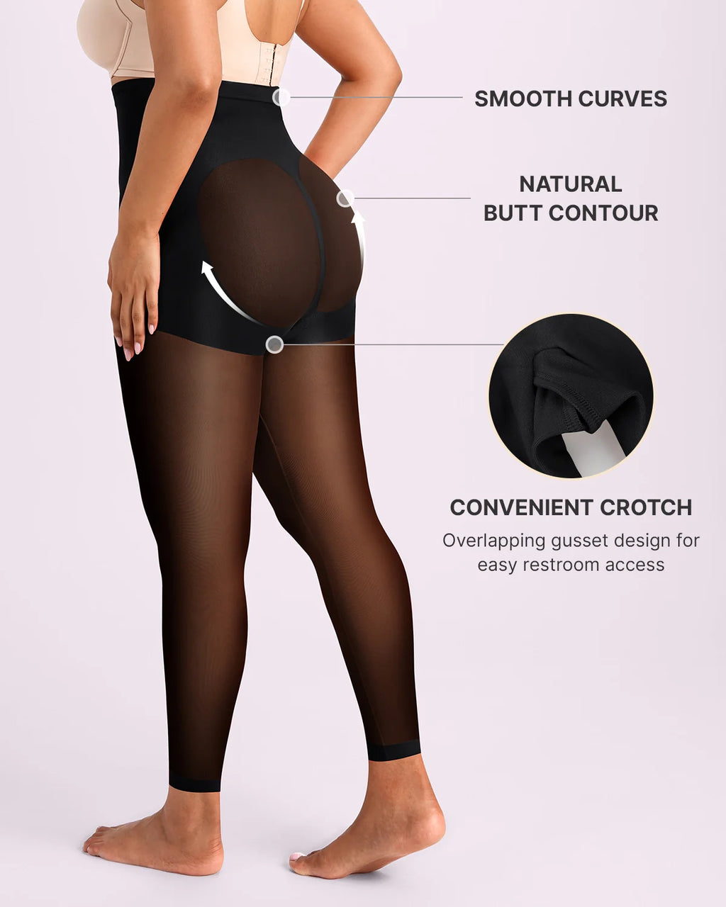 AuraWeave High-Waisted Sheer Shaping Tights — CoreFlex™