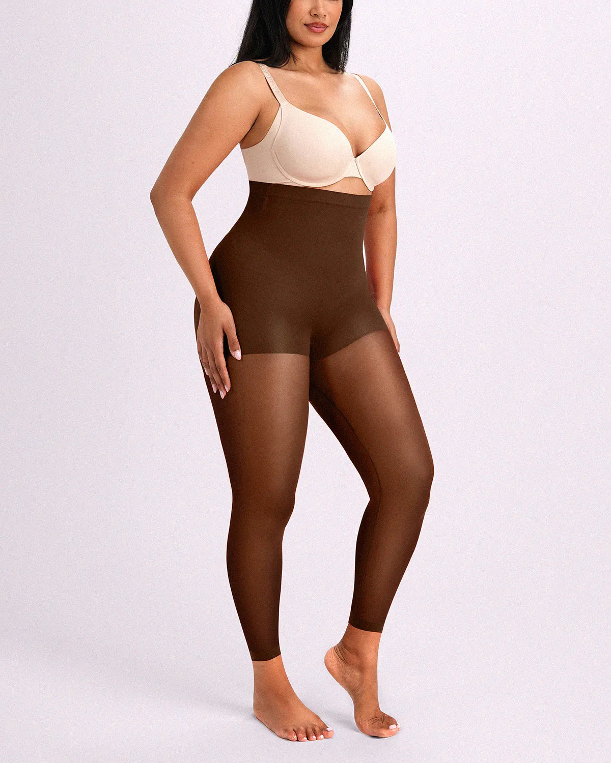 AuraWeave High-Waisted Sheer Shaping Tights — CoreFlex™