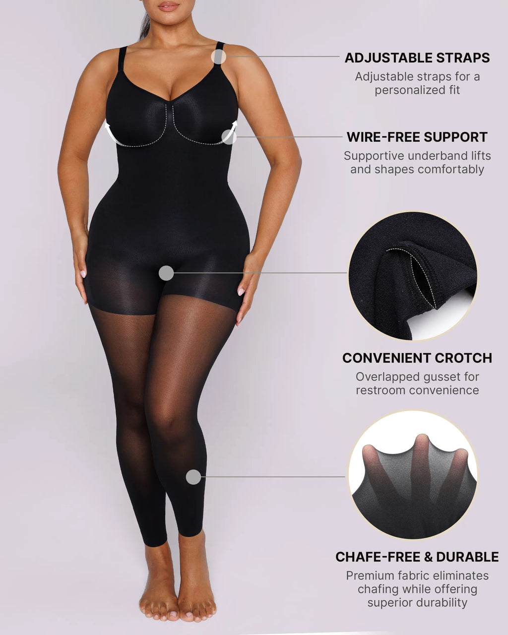 AuraWeave SkinGlide Full Coverage Bodysuit — CoreFlex™