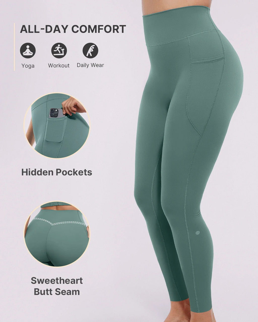 ThermaCinch AeroSlim Trainings-Leggings mit Taschen — AiroFlex™