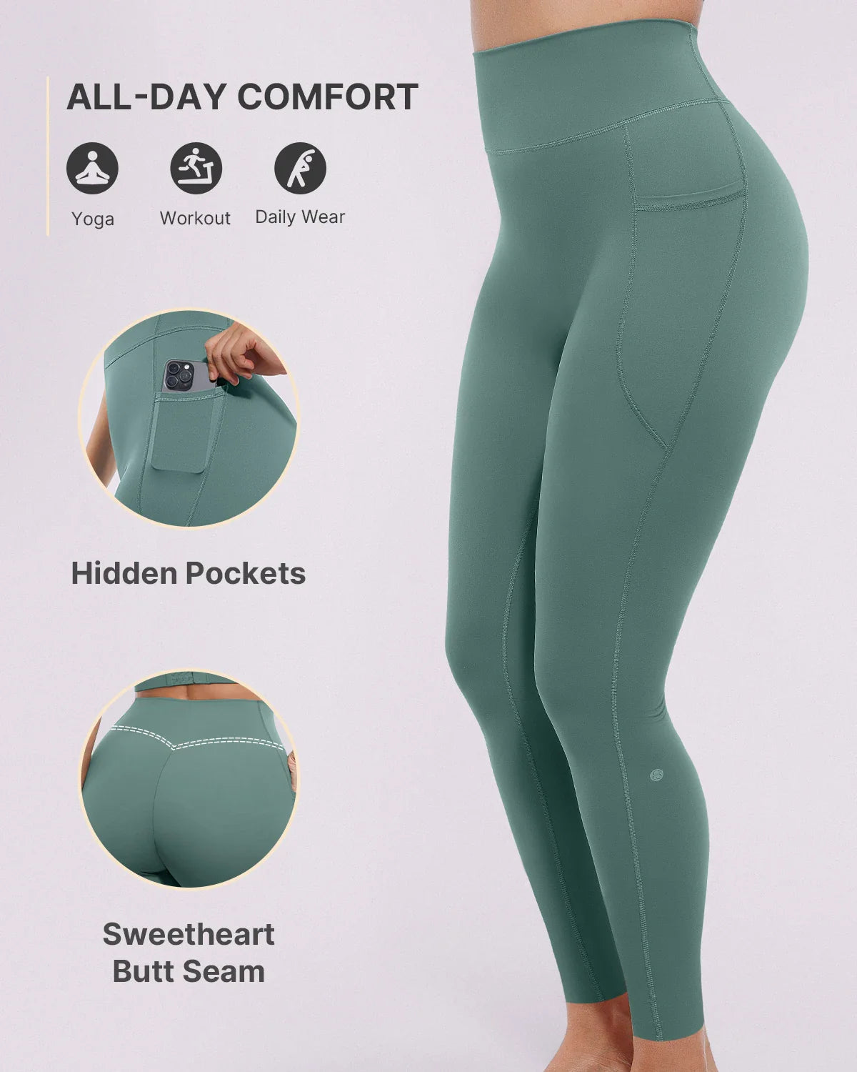 ThermaCinch AeroSlim Trainings-Leggings mit Taschen — AiroFlex™