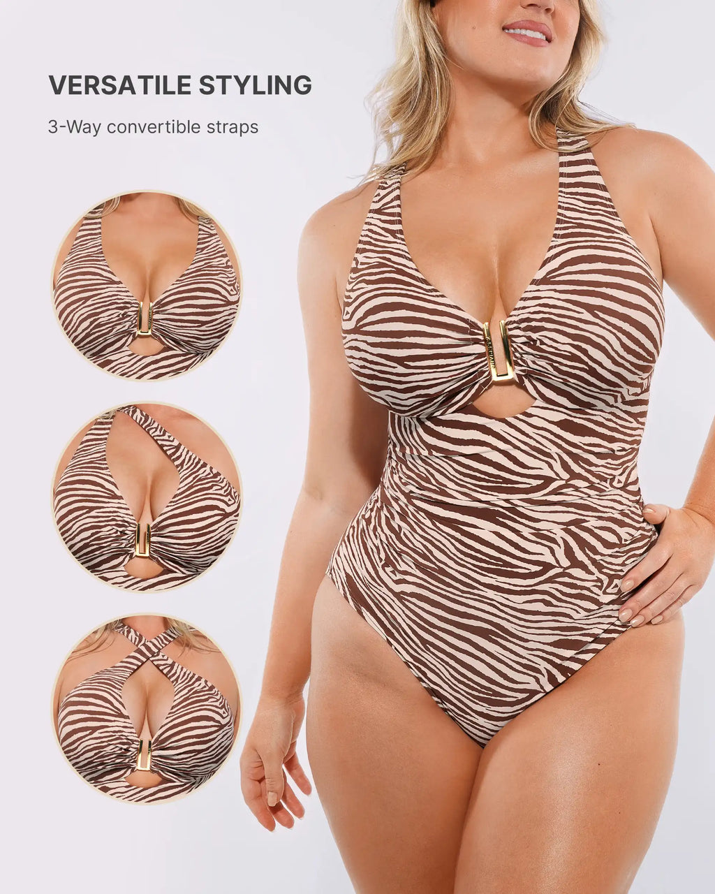 SculptPro Ruched U-Wire Cut Out Shaping Swimsuit