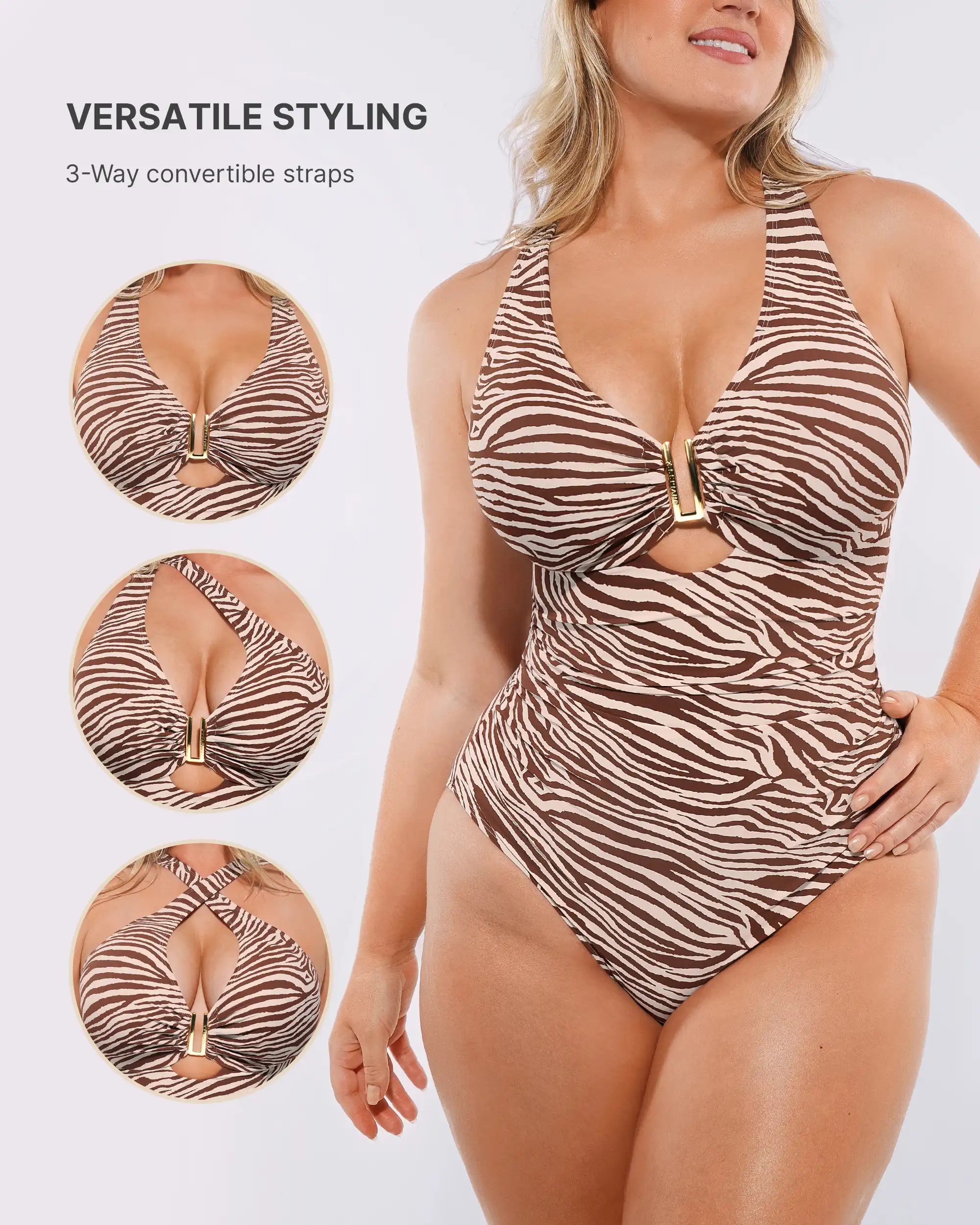 SculptPro Ruched U-Wire Cut Out Shaping Swimsuit